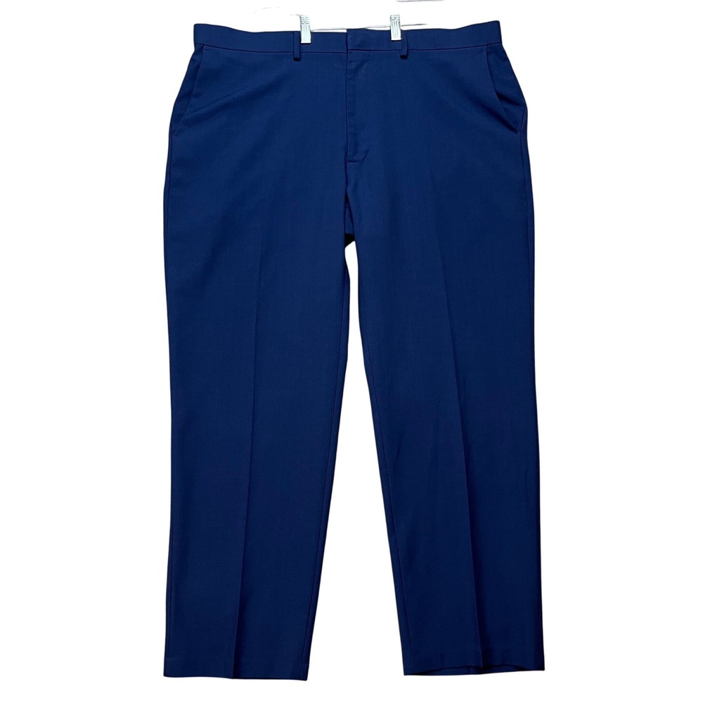 Haggar Smart Wash Repreve Suit Pants Mens 40x30 Blue Classic Fit Flat Front EUC